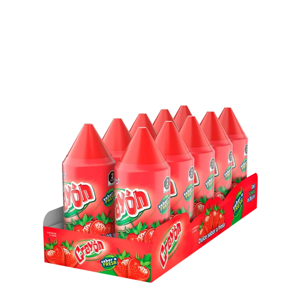 Crayon – Display de 10 unidades · Tipo: Fresa