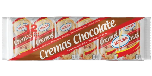 Cremas Molsa – Paquete de 12 unidades · Tipo: Chocolate