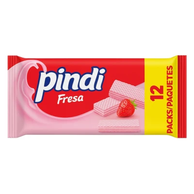 Galleta Pindi Vainilla – Paquete de 12 unidades de 17 g ·  Fresa