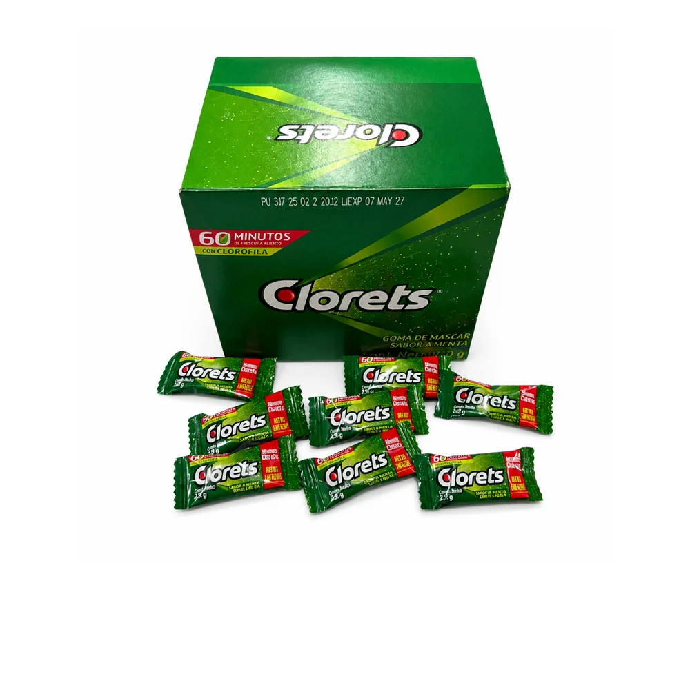 Clorets – Display de 60 unidades · Clorets menta/verde