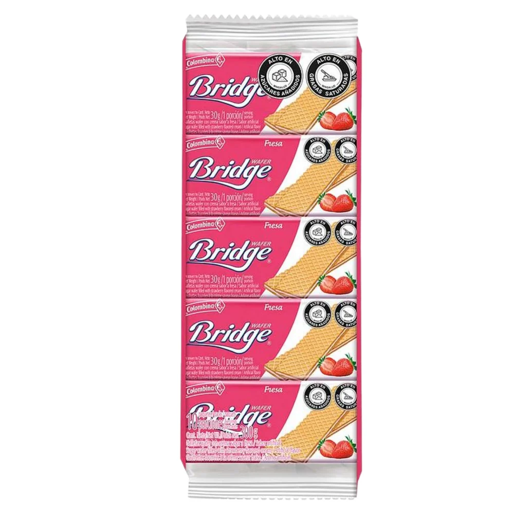 Colombina Bridge – Paquete de 10 unidades · Presentación:: Bridge Fresa