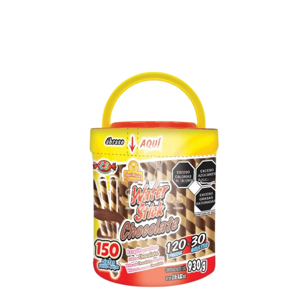 Wafer Stick – Bote de 180 unidades · Tipo: Chocolate