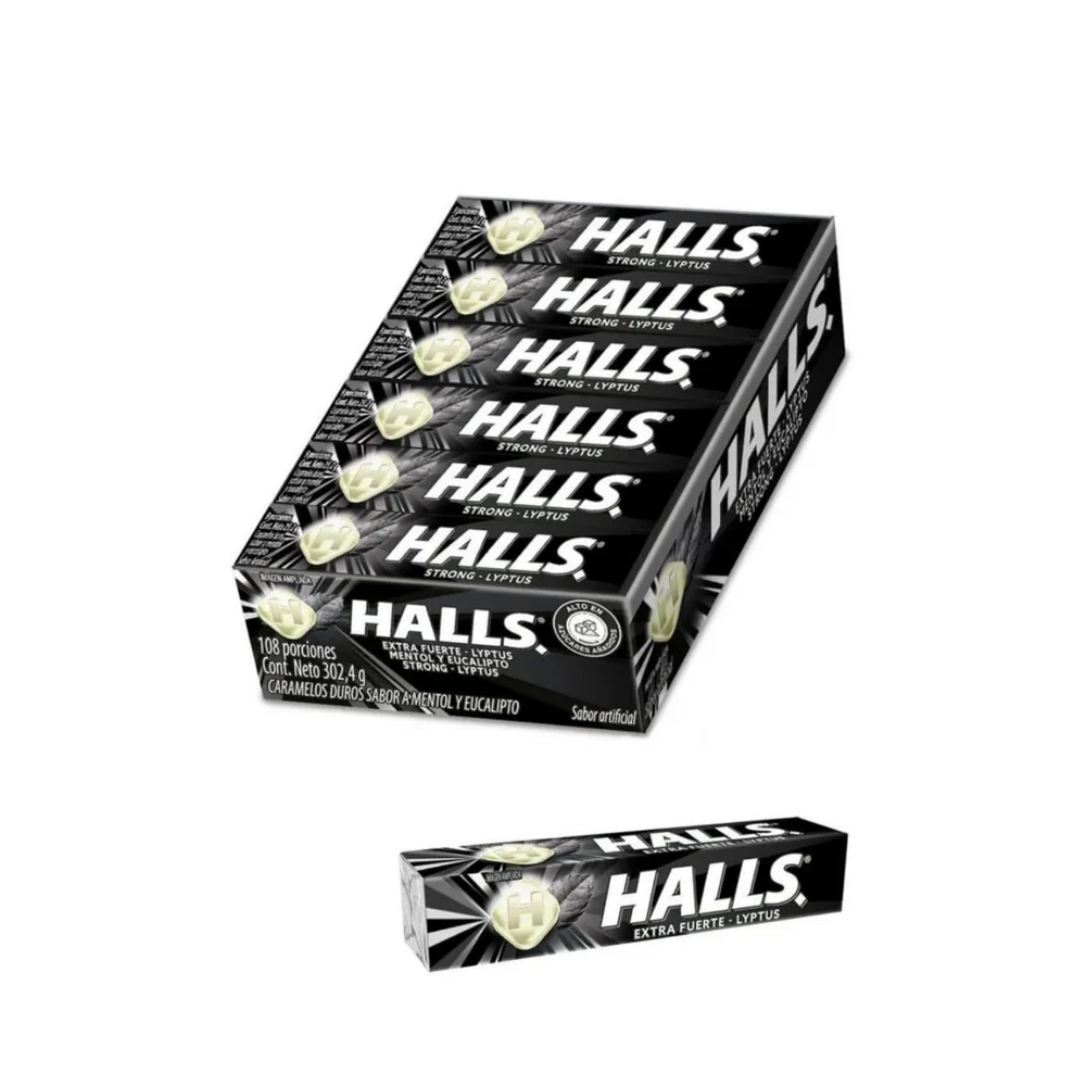 Halls Mentol – Display de 12 unidades · Tipo: Strong /extra fuerte