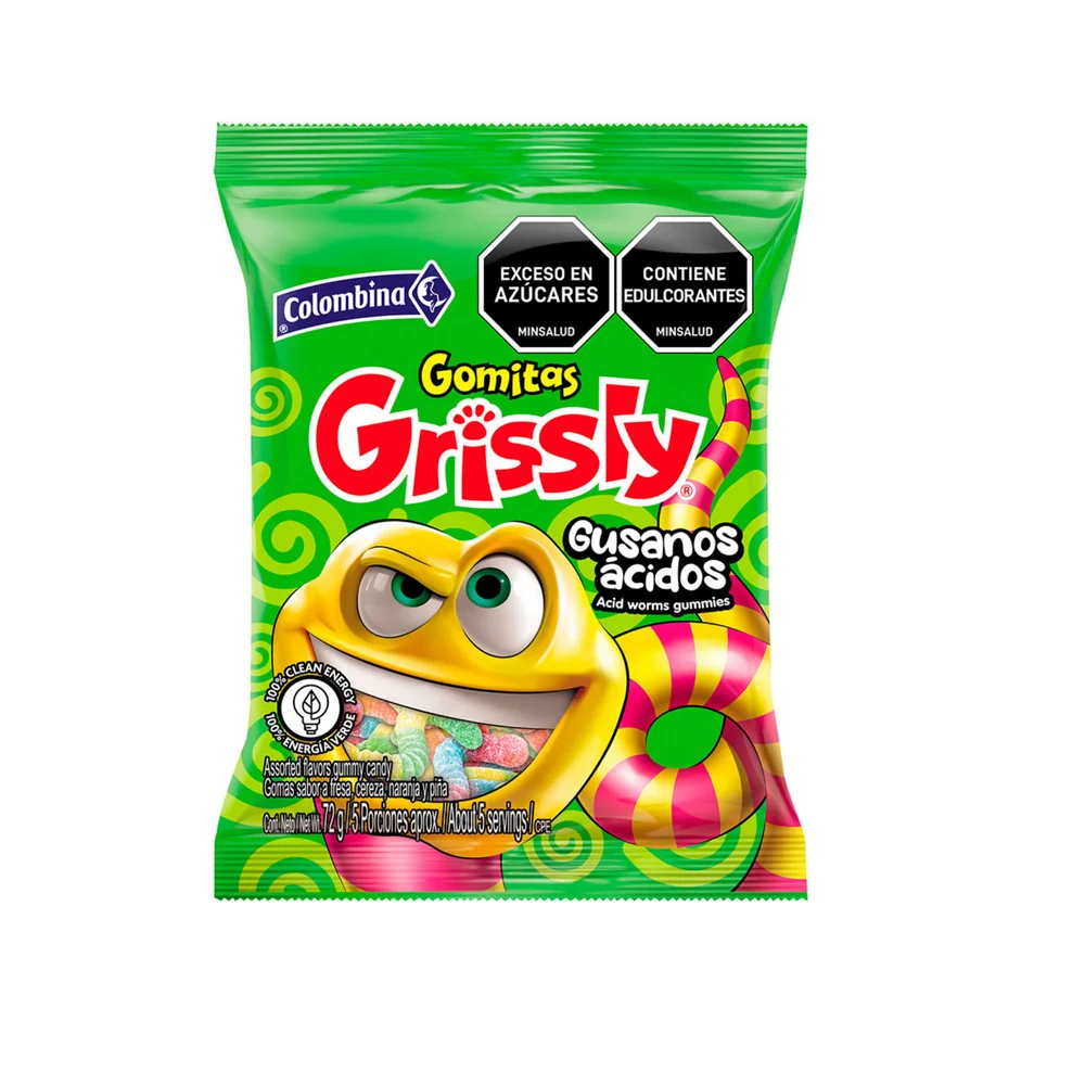 Grissly Gomitas 80g – Bolsa de 80 g · Tipo : Gusano