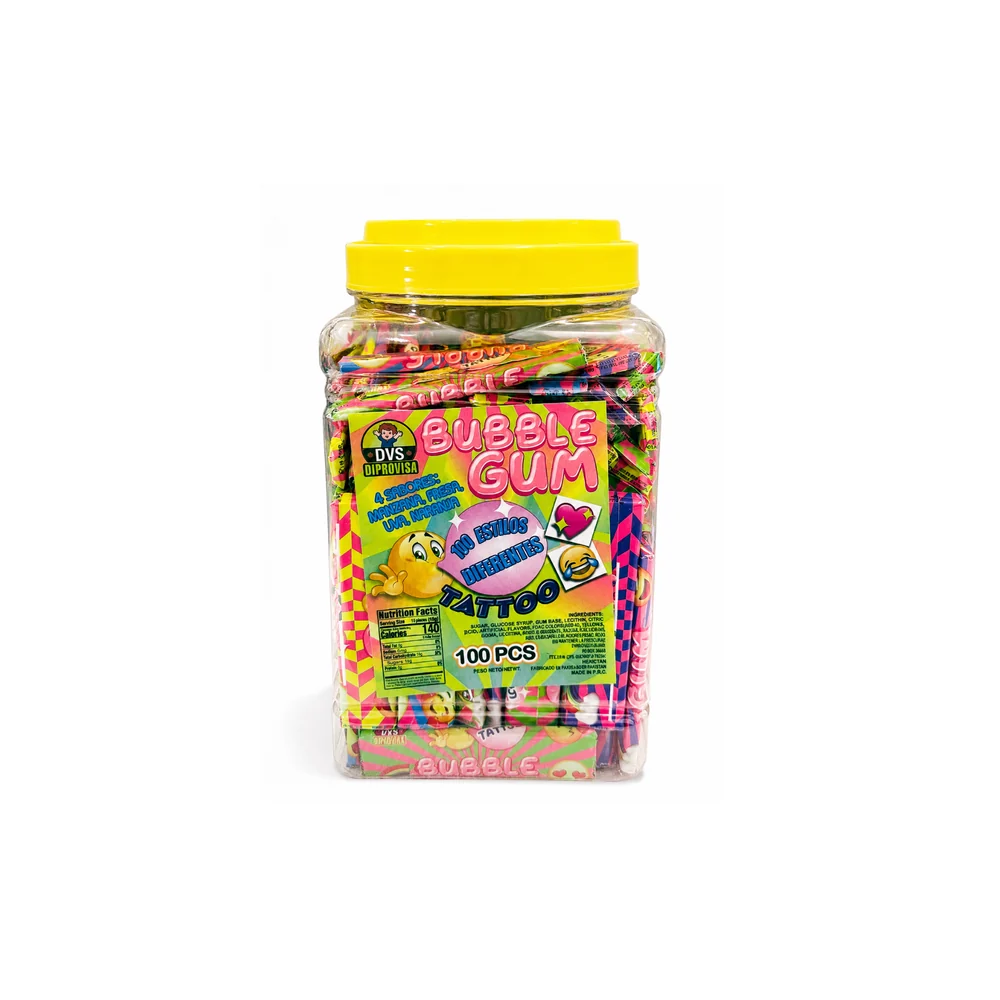Chicle Tatuaje DVS – Bote de 100 unidades