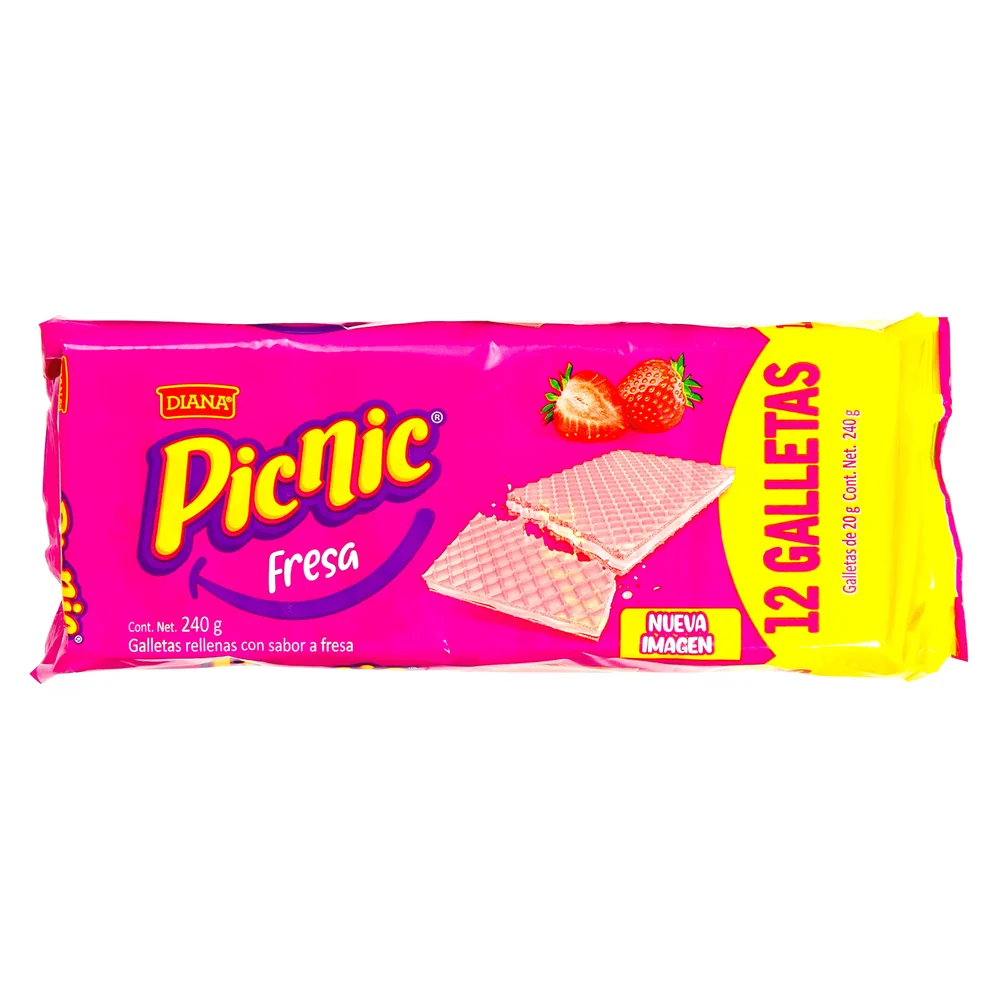 Galleta Pic Nic – Paquete de 12 unidades · Tipo: Fresa
