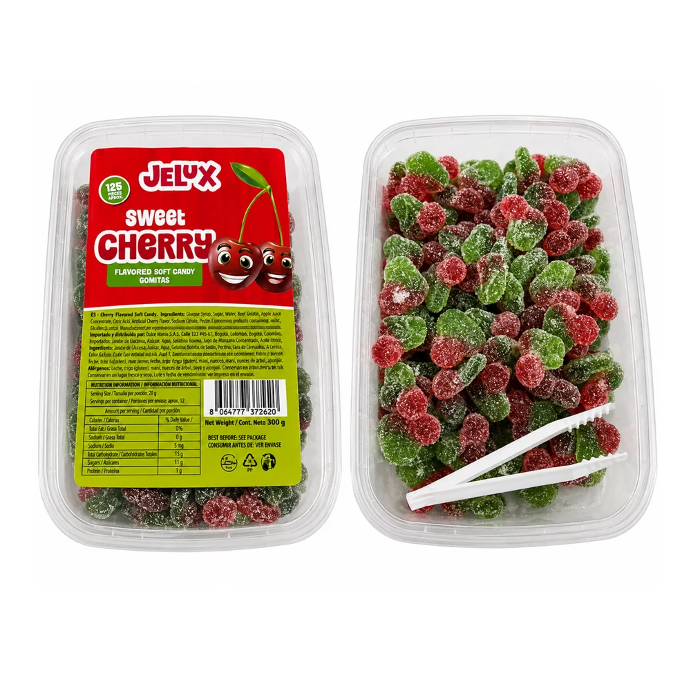 Gomitas Bandejas Jelux · Cereza 125 unid