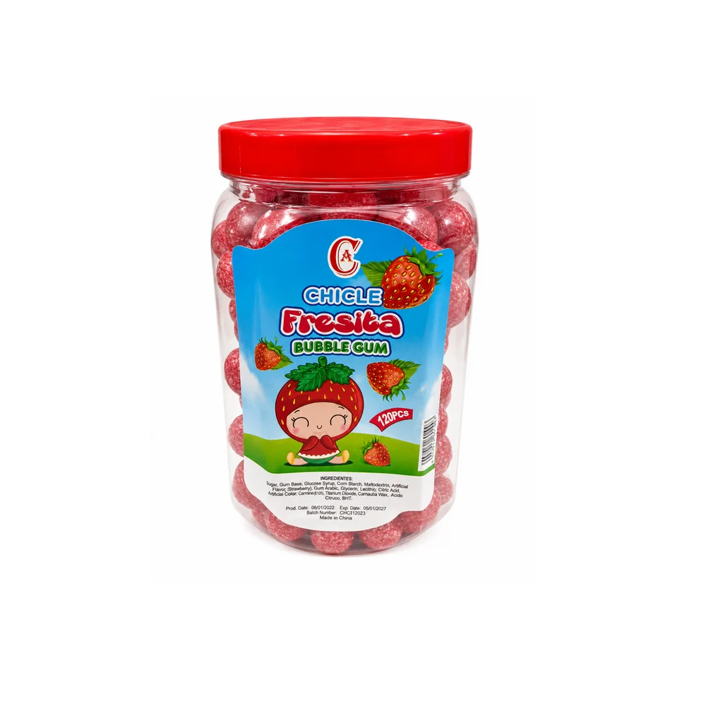 Chicle Fresita Ca – Bote de 120 unidades