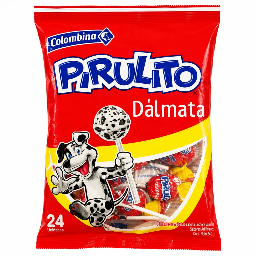 Bombom Colombina Pirulito 15x24 · Tipo: Pirulito Dálmata