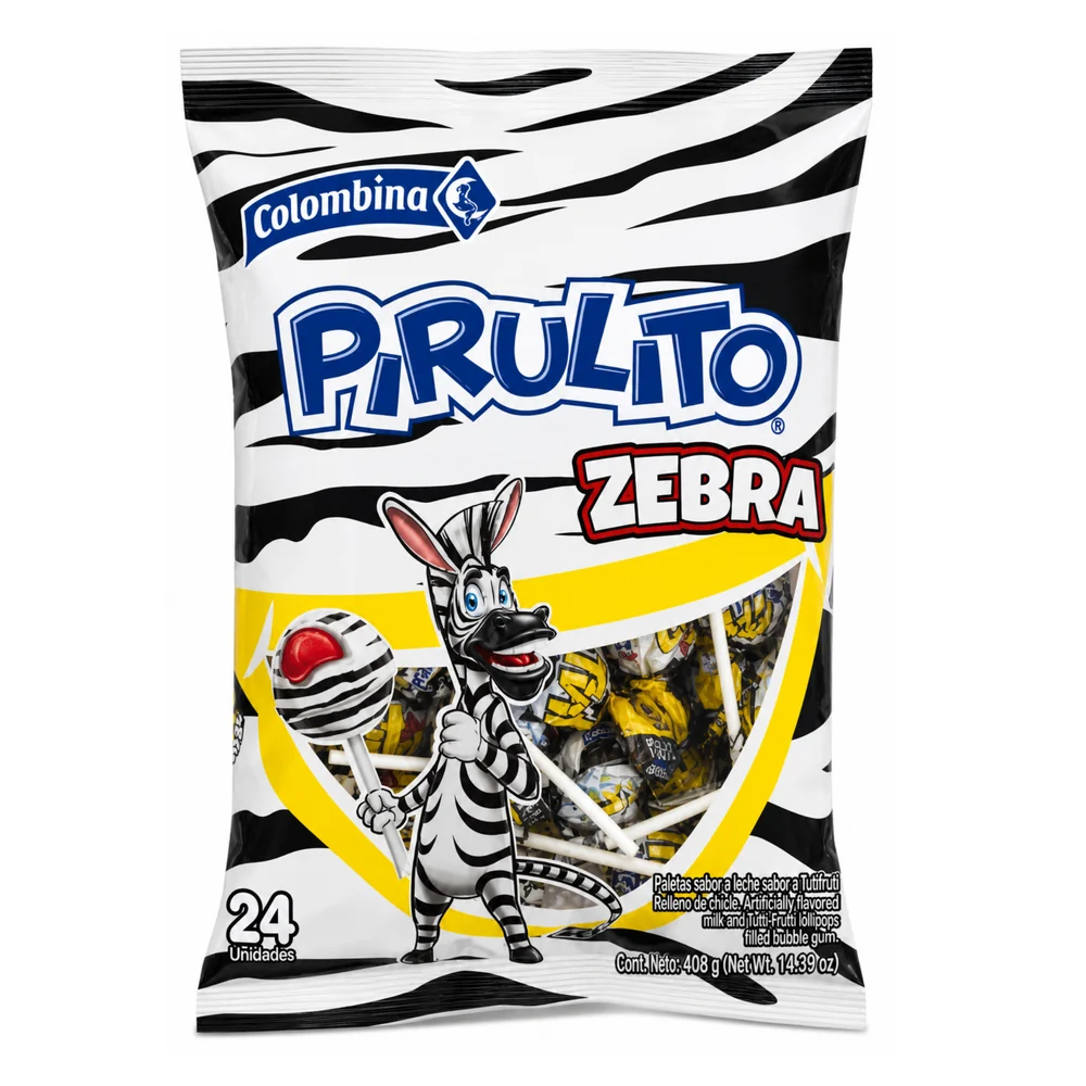 Bombom Colombina Pirulito 15x24 ·  Pirulito Zebra