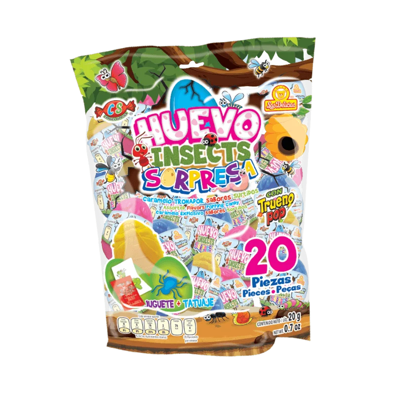 Huevo Sorpresa – Bolsa de 20 unidades · Tipo: Insectos