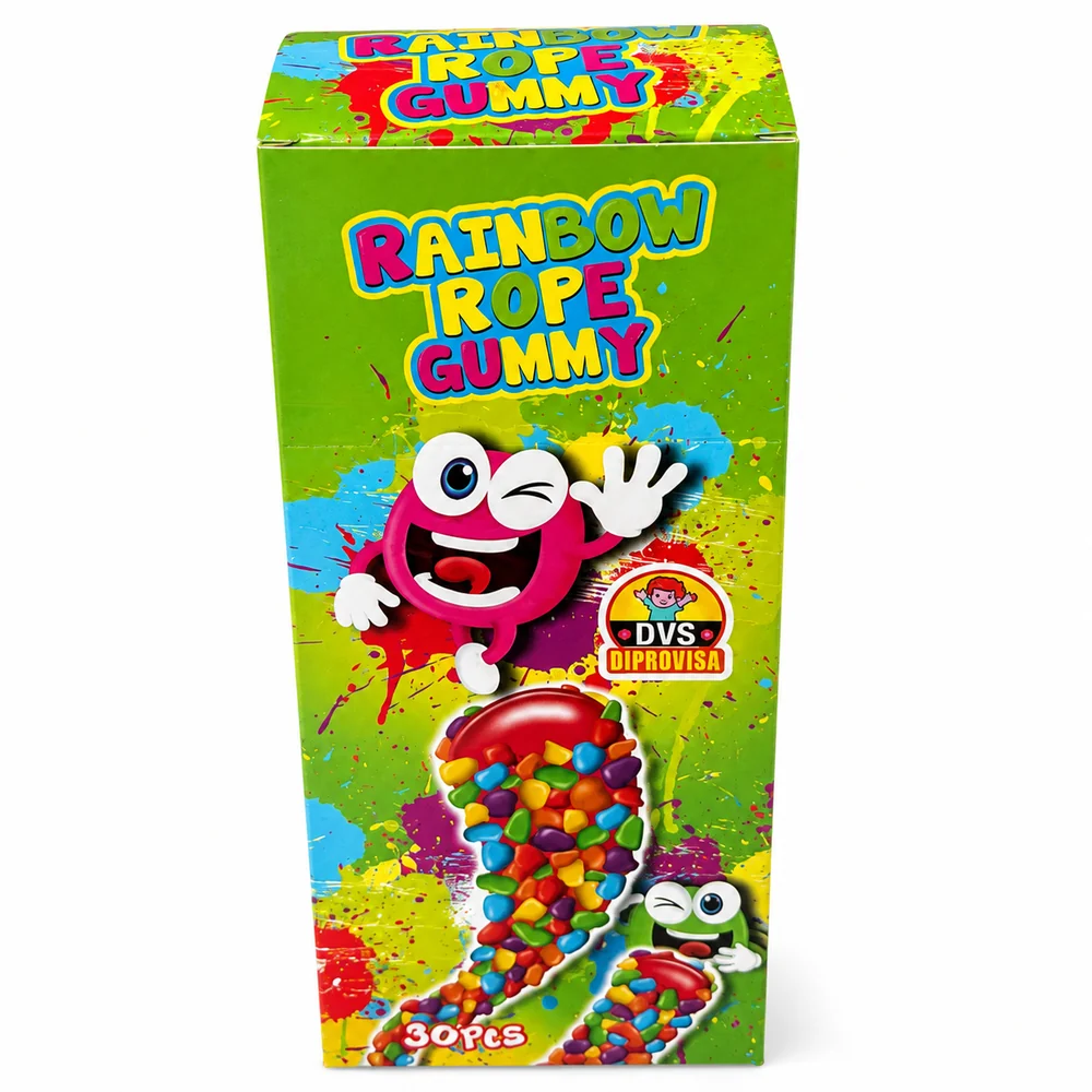 Rainbow Rope Gummy DVS – Display de 30 unidades