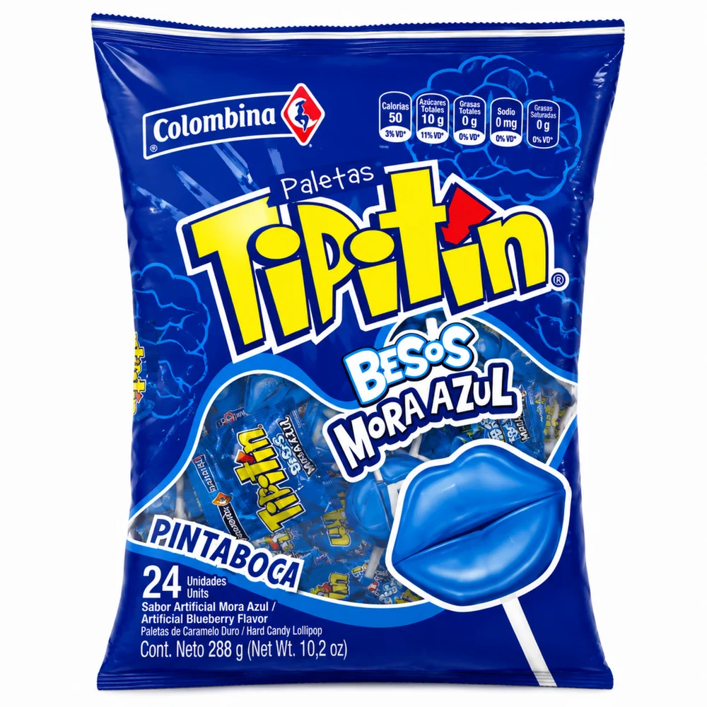 Paleta Tipitin Pequeña – Bolsa de 24 unidades ·  Mora azul