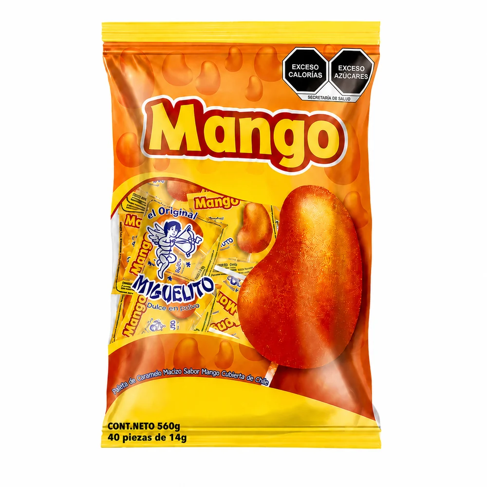 Paleta Miguelito Picositas 20x40 · Tipo: Mango picosito