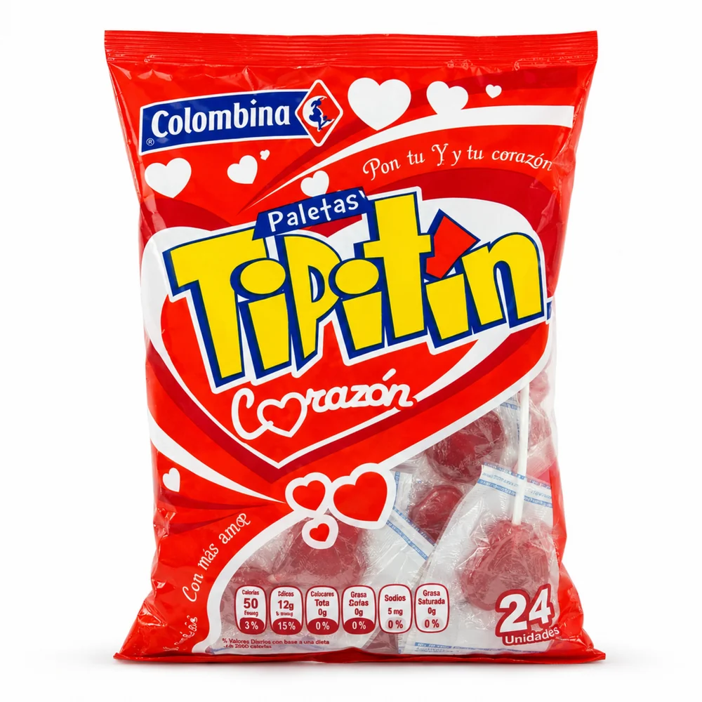 Paleta Tipitin Pequeña – Bolsa de 24 unidades ·  Corazon