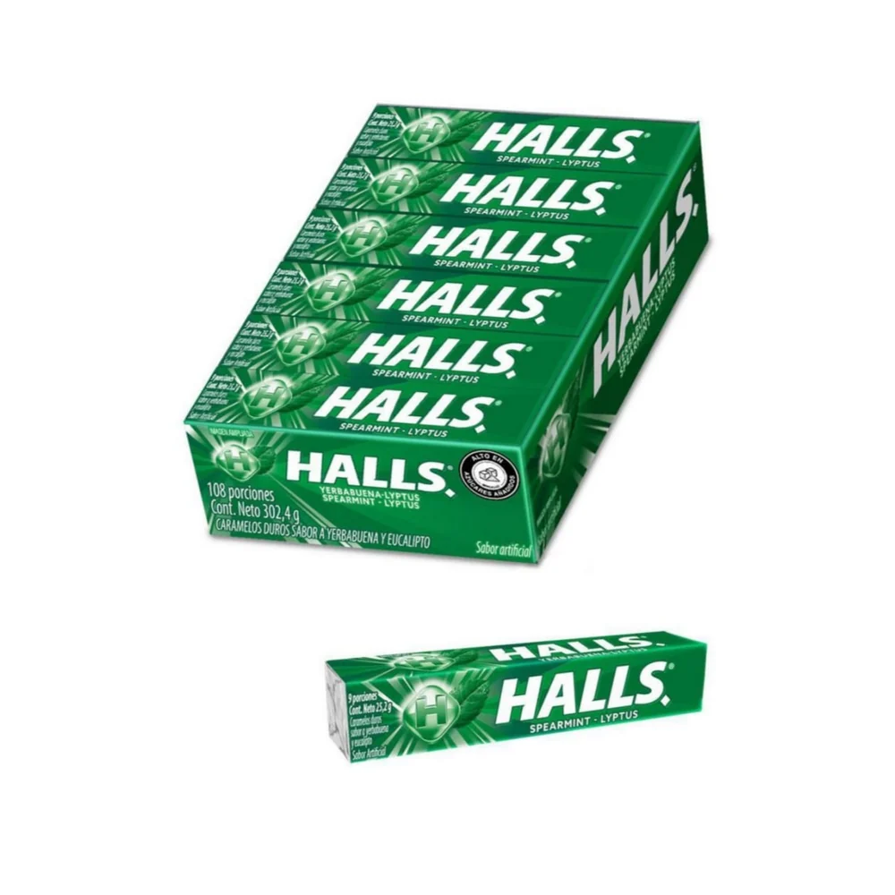 Halls Mentol – Display de 12 unidades · Tipo: Yerbabuena