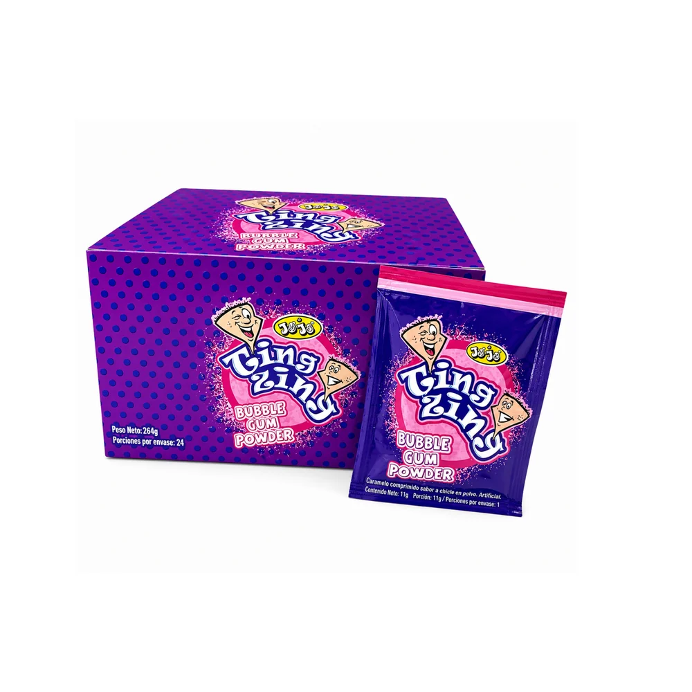 Ting Zong Chicle en Polvo Caloc – Display de 24 unidades
