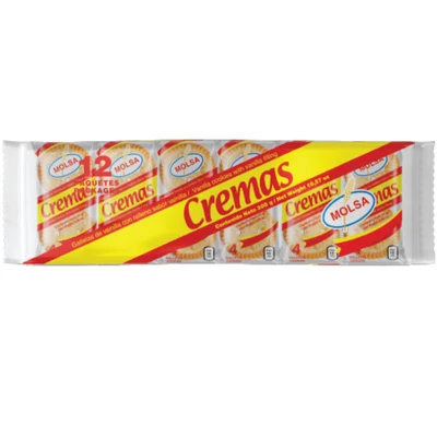 Cremas Molsa – Paquete de 12 unidades · Tipo: Vainilla