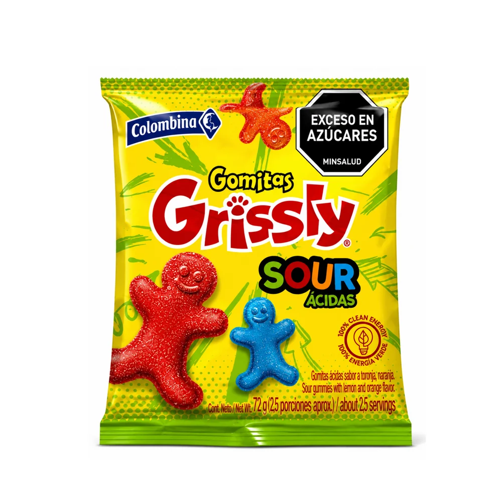 Grissly Gomitas 80g – Bolsa de 80 g · Sour /Acido